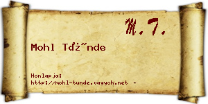 Mohl Tünde névjegykártya