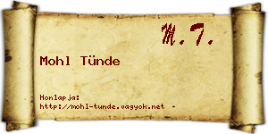Mohl Tünde névjegykártya