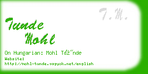 tunde mohl business card